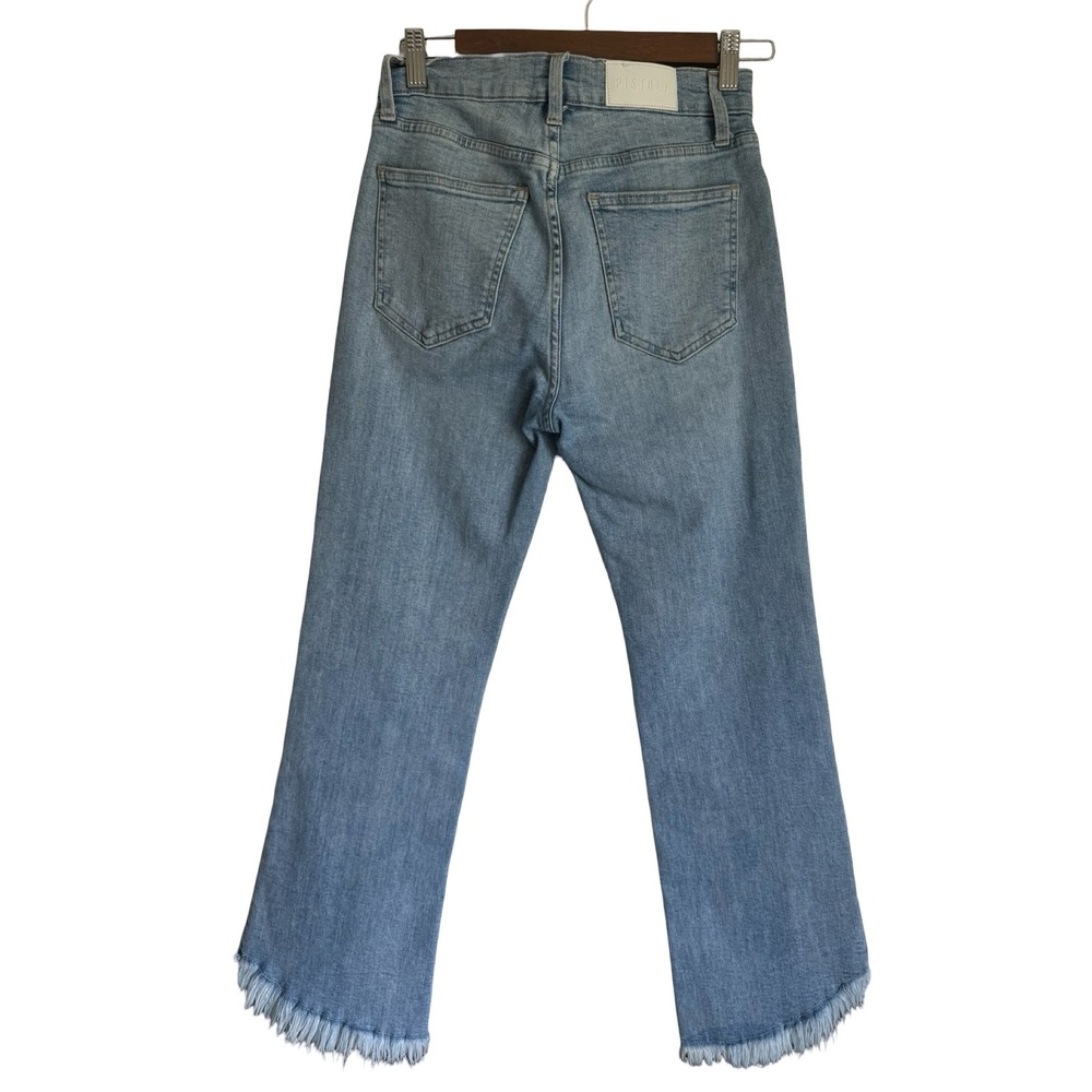 Pistola Women Light Wash High Rise Frayed Hem Straight Leg Jeans Size 26 - Picture 4 of 6